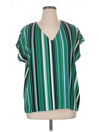 Pre-owned Halogen Short Sleeve T-shirt In Green