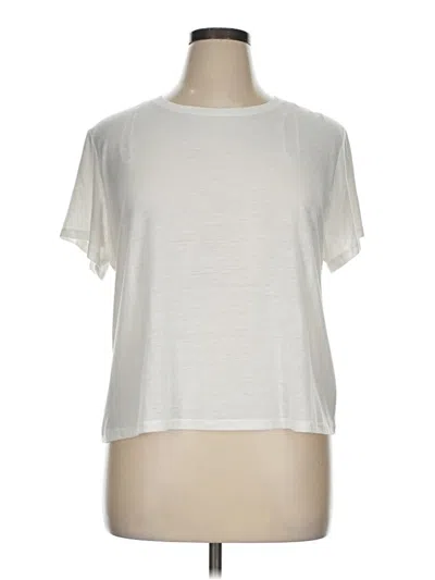 Pre-owned Halogen Short Sleeve T-shirt In Ivory