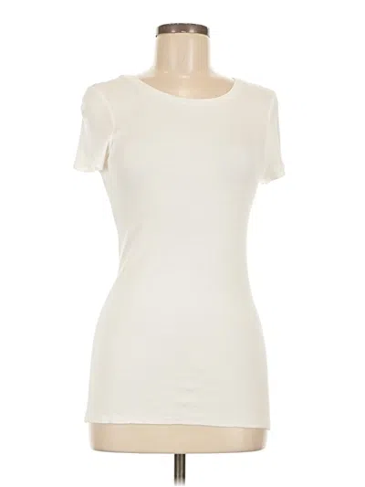 Pre-owned Halogen Short Sleeve T-shirt In Ivory