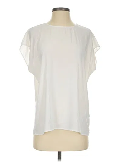 Pre-owned Halogen Short Sleeve T-shirt In Ivory