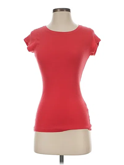 Pre-owned Halogen Short Sleeve T-shirt In Red