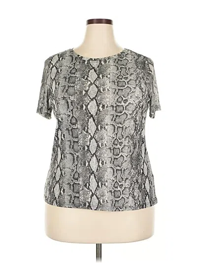 Pre-owned Halogen Short Sleeve T-shirt In Silver