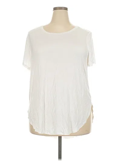 Pre-owned Halogen Short Sleeve T-shirt In White