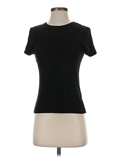 Pre-owned Halogen Short Sleeve Turtleneck In Black