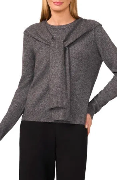 Halogen ® Shoulder Wrap Detail Sweater In Gray