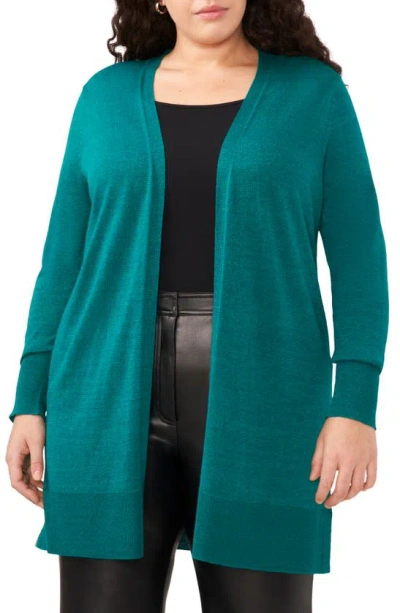 Halogen Side Slit Linen Blend Cardigan In Miami Green