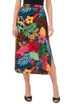 Halogen Side Slit Midi Skirt In Rio/ Pink/ Peacock