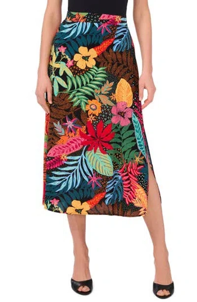 Halogen ® Side Slit Midi Skirt In Rio/pink/peacock
