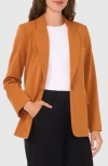 Halogen ® Single Button Relaxed Blazer In Leather Brown