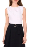 Halogen ® Single Pleat Sleeveless Satin Shell In New Ivory White