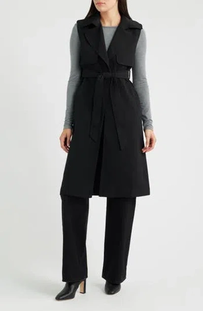 Halogen ® Sleeveless Belted Trench Coat In Black