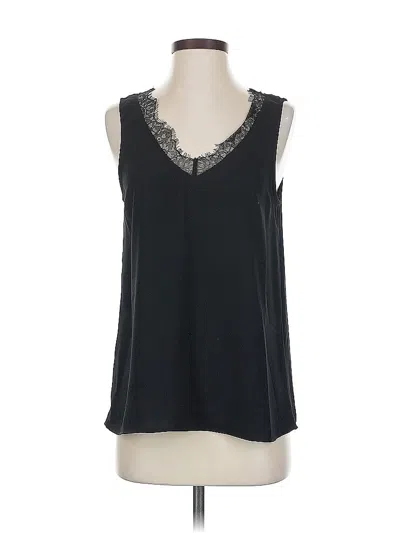 Pre-owned Halogen Sleeveless Blouse In Black