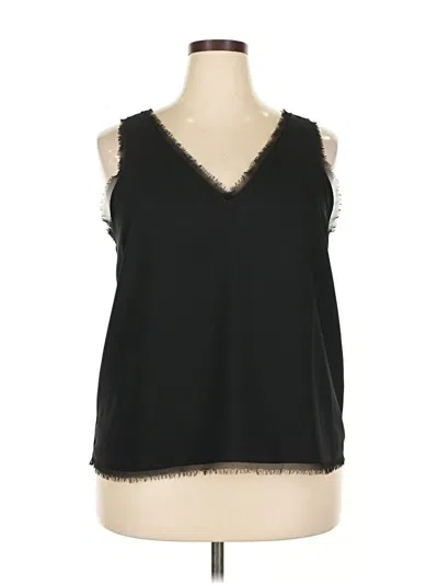 Pre-owned Halogen Sleeveless Blouse In Black