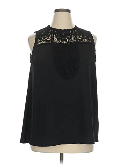 Pre-owned Halogen Sleeveless Blouse In Black