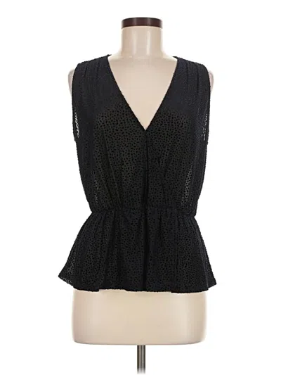 Pre-owned Halogen Sleeveless Blouse In Black