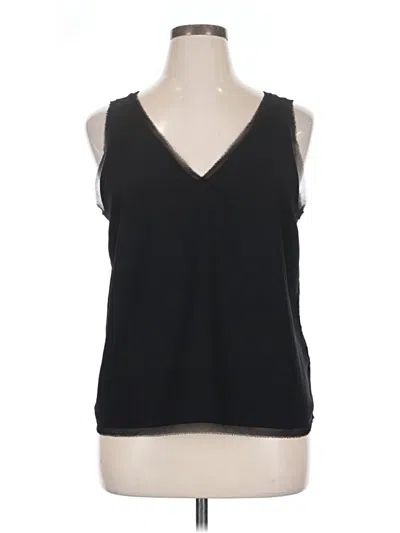 Pre-owned Halogen Sleeveless Blouse In Black
