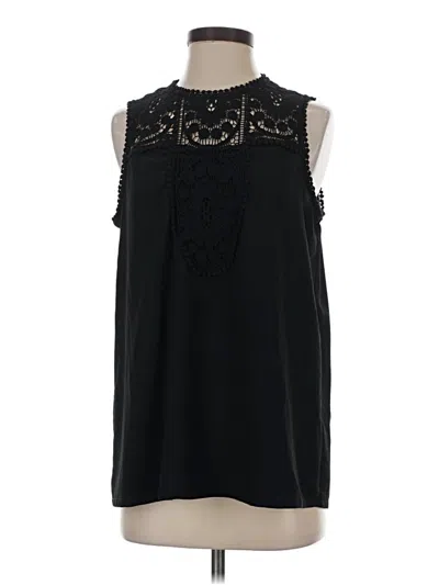 Pre-owned Halogen Sleeveless Blouse In Black