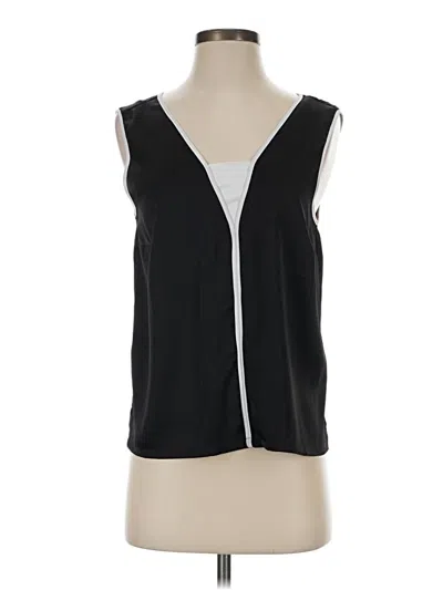 Pre-owned Halogen Sleeveless Blouse In Black