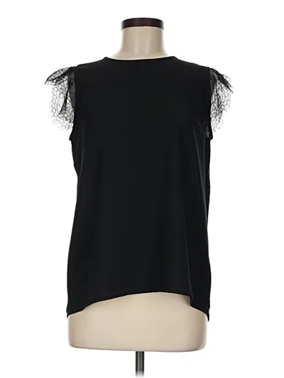 Pre-owned Halogen Sleeveless Blouse In Black