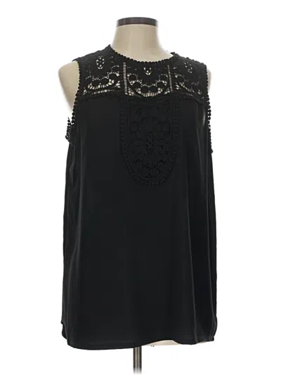 Pre-owned Halogen Sleeveless Blouse In Black