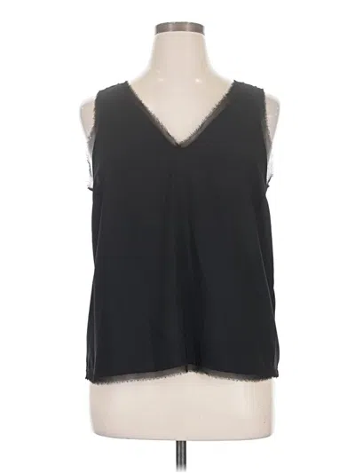 Pre-owned Halogen Sleeveless Blouse In Black