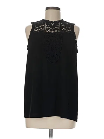 Pre-owned Halogen Sleeveless Blouse In Black