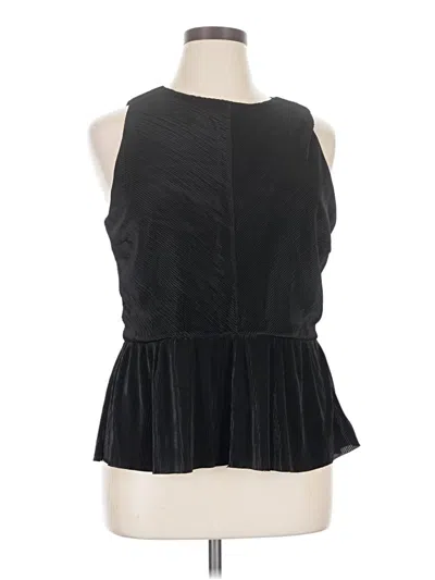 Pre-owned Halogen Sleeveless Blouse In Black