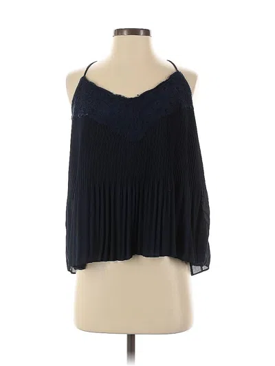 Pre-owned Halogen Sleeveless Blouse In Blue