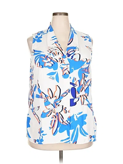 Pre-owned Halogen Sleeveless Blouse In Blue