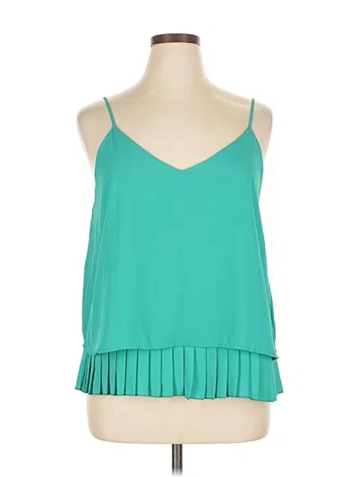 Pre-owned Halogen Sleeveless Blouse In Blue