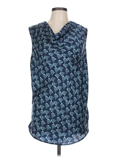 Pre-owned Halogen Sleeveless Blouse In Blue