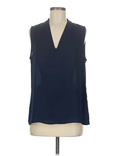 Pre-owned Halogen Sleeveless Blouse In Blue