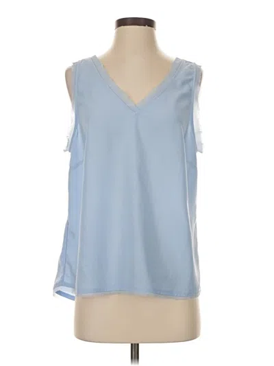 Pre-owned Halogen Sleeveless Blouse In Blue