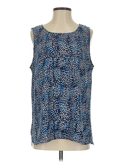 Pre-owned Halogen Sleeveless Blouse In Blue