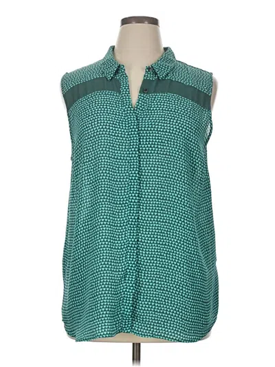 Pre-owned Halogen Sleeveless Blouse In Blue
