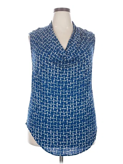 Pre-owned Halogen Sleeveless Blouse In Blue