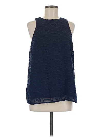 Pre-owned Halogen Sleeveless Blouse In Blue