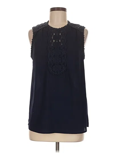 Pre-owned Halogen Sleeveless Blouse In Blue
