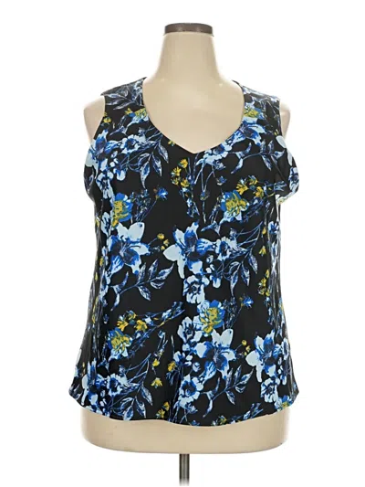Pre-owned Halogen Sleeveless Blouse In Blue