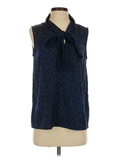 Pre-owned Halogen Sleeveless Blouse In Blue