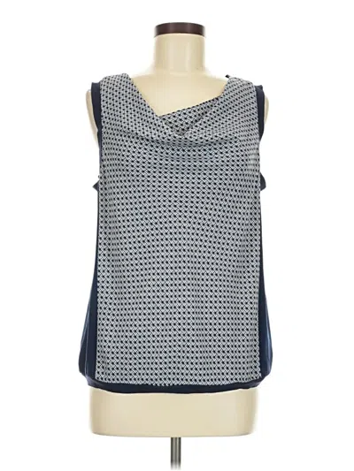 Pre-owned Halogen Sleeveless Blouse In Blue