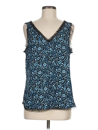 Pre-owned Halogen Sleeveless Blouse In Blue