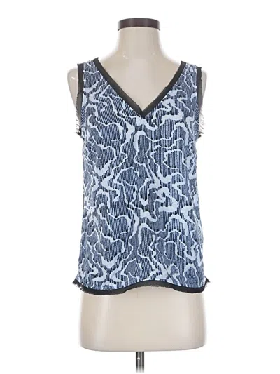 Pre-owned Halogen Sleeveless Blouse In Blue
