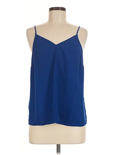 Pre-owned Halogen Sleeveless Blouse In Blue
