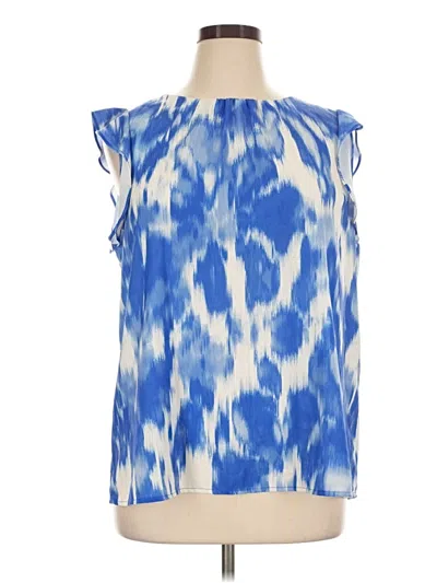Pre-owned Halogen Sleeveless Blouse In Blue