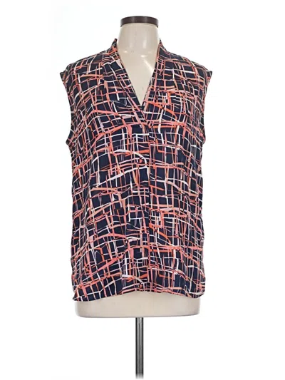 Pre-owned Halogen Sleeveless Blouse In Blue
