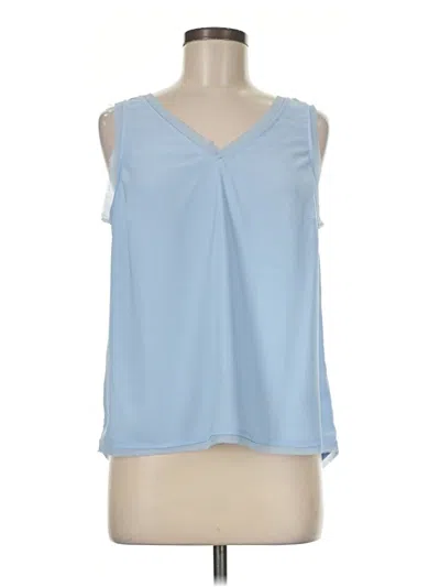 Pre-owned Halogen Sleeveless Blouse In Blue