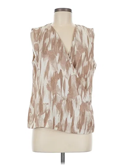 Pre-owned Halogen Sleeveless Blouse In Brown