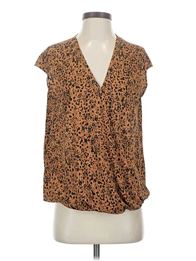 Pre-owned Halogen Sleeveless Blouse In Brown
