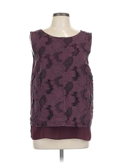 Pre-owned Halogen Sleeveless Blouse In Burgundy